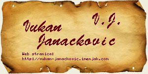 Vukan Janaćković vizit kartica